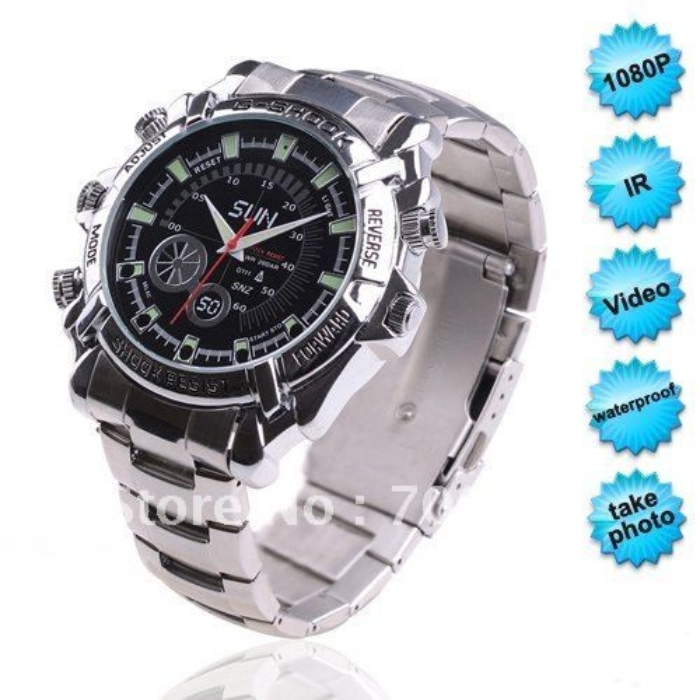 Đồng hồ camera G-Shock 8GB Full HD dây sắt cao cấp 3 đồng hồ camera g shock 8gb full hd 4